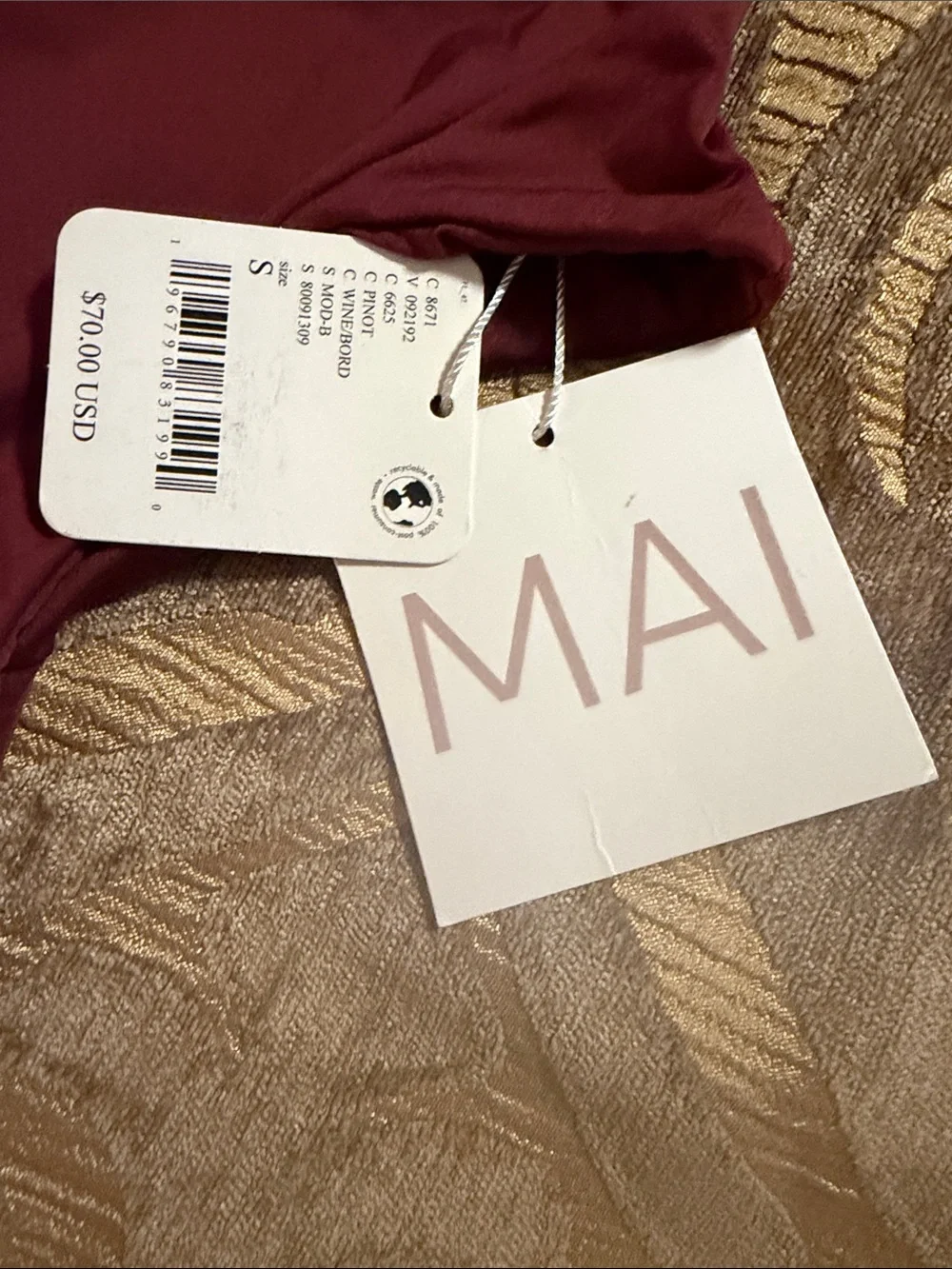 NWT FP Movement MAI High-Waist Bikini Bottom in Wine $70